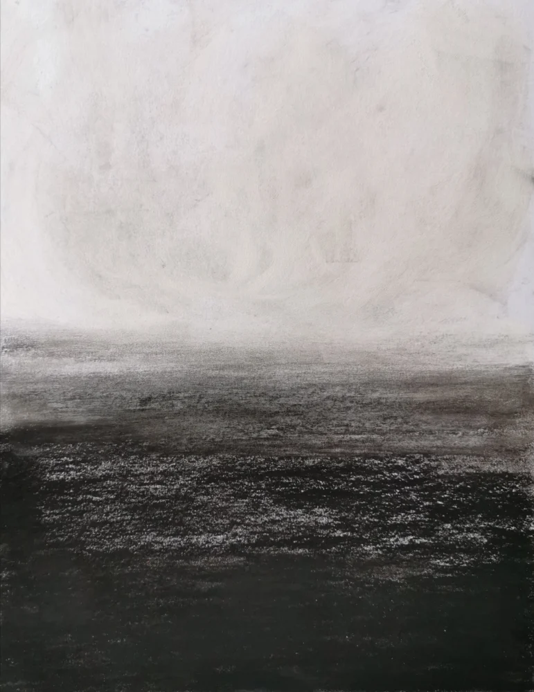 Black and White - pastel on paper
