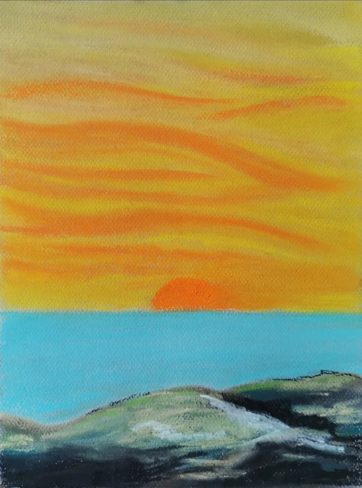 Sunset - pastel on paper