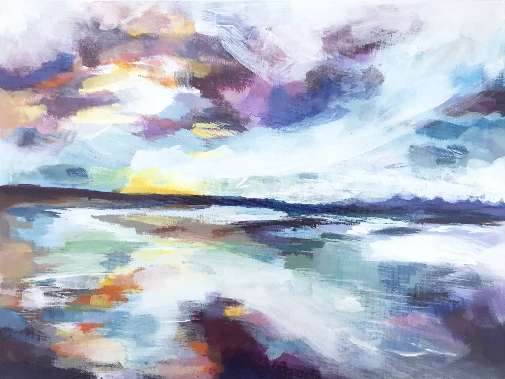 Beach Sunset 14”x11” acrylic on canvas Beach Sunset 14”x11” acrylic on canvas
